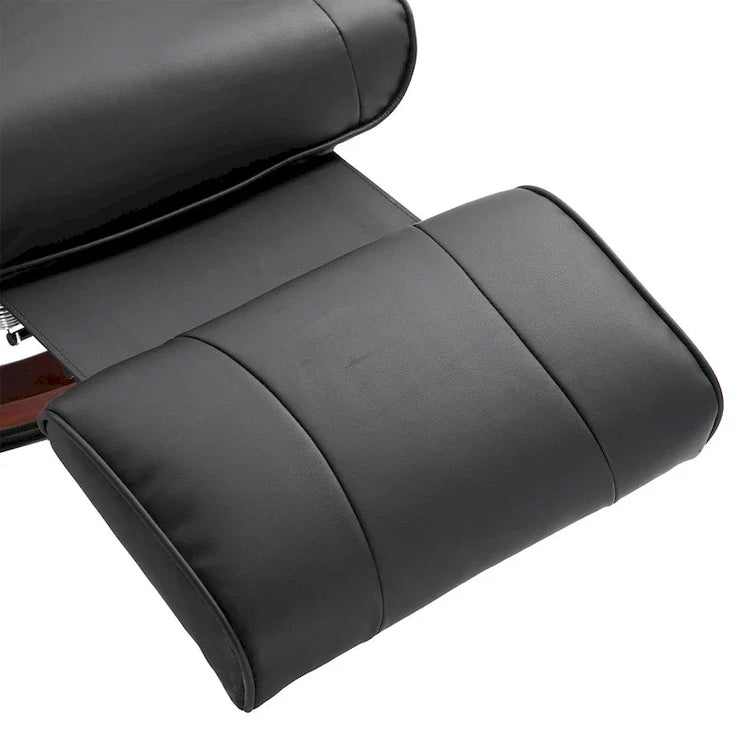 Homcom Faux Leather Adjustable Manual Swivel Base Recliner Chair with Comfortable and Relaxing Footrest