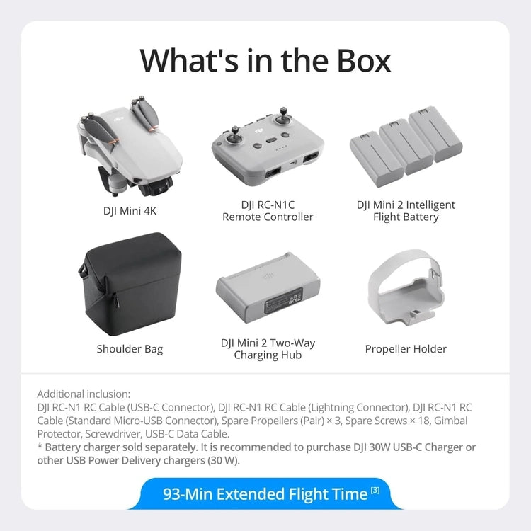 DJI Mini 4K, Drone with 4K UHD Camera for Adults, Under 249 G, 3-Axis Gimbal Stabilization, 10km Video Transmission, Auto Return, Wind Resistance
