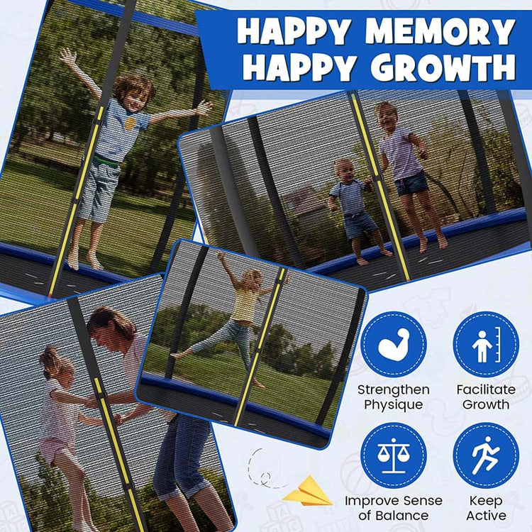 8/10/12FT Astm Approved Outdoor Large Recreational Trampoline with Ladder & Enclosure Net Safety Pad