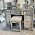 7-Drawer Mirrored Vanity Dressing Makeup Table with Sparkling Diamond