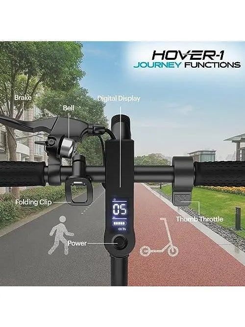 Hover-1 Journey Electric Scooter 14MPH, 16 Mile Range, 5HR Charge, LCD Display, 8.5 Inch High-Grip Tires, 220LB Max Weight, Cert. & - Safe for Kids
