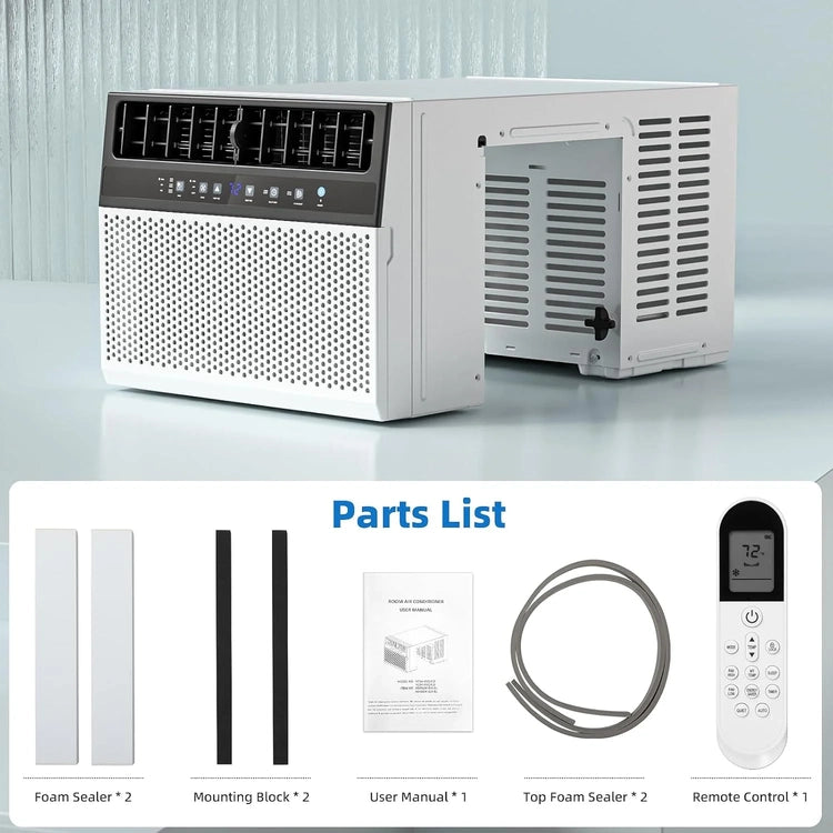 Antarctic Star 12,000 BTU U-Shaped Window Air Conditioner Unit Cools up to 550 Sq.Ft. with 6 Modes 24H Timer, Window AC Units