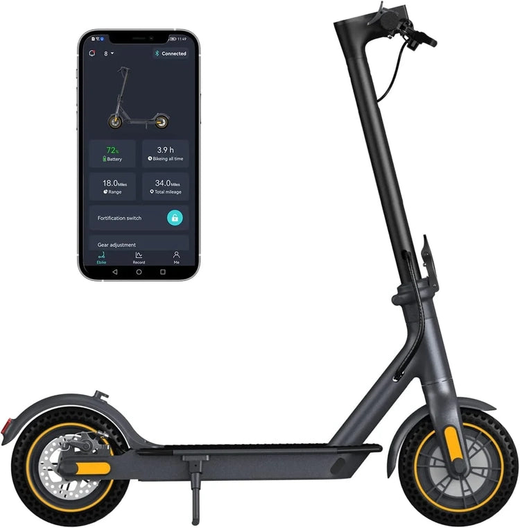 Electric Scooter -500W Motor 10" Solid Tires, up to 18 Miles Long-Range and 19 MPH Portable Folding Commuting Scooter for Adults