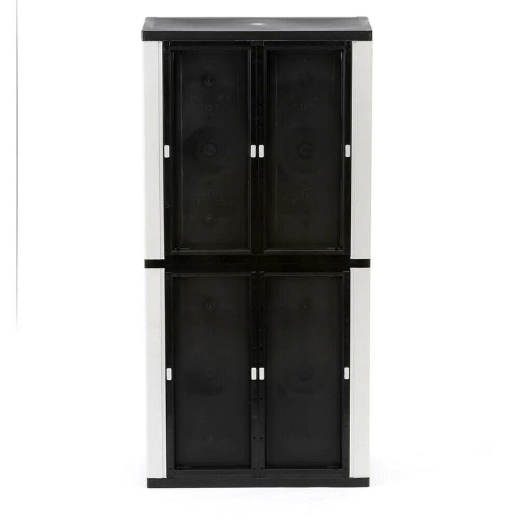Gray Plastic Freestanding Garage Cabinet, 35''W X 71''H X 18''D, with Adjustable Shelves and Lockable Doors