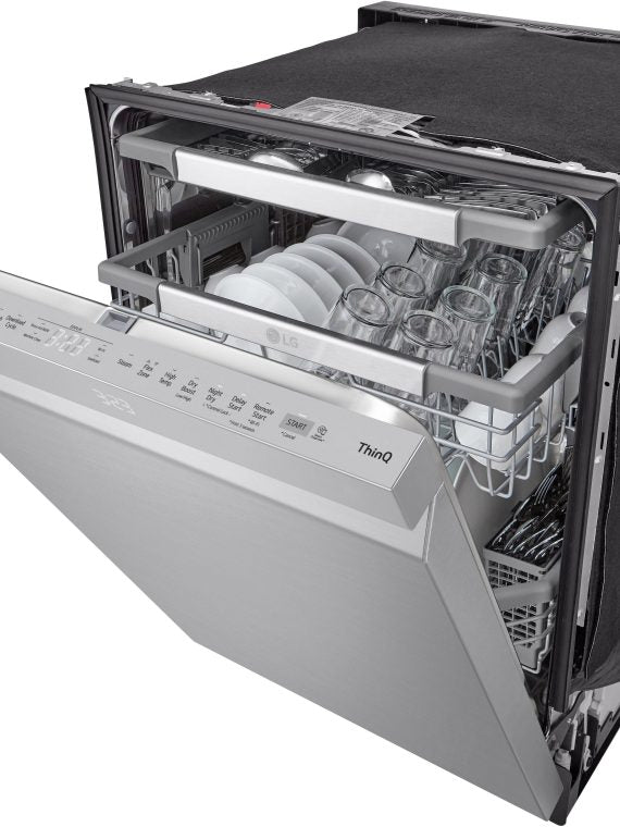 24'' Top Control Smart Built-in Stainless Steel Tub Dishwasher with 3rd Rack, Quadwash Pro and 42dba - Stainless Steel