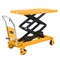 Hydraulic Lift Table Cart - 770 Lbs Capacity, 51" Max Height, Double Scissor Lift with Safety Guard & 4 Wheels