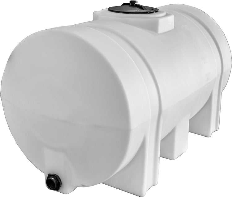 Horizontal Polyethylene Reservoir Water Tank with Legs, 550 Gallon, Made in the Usa, Poly Tank for Water and Non-Flammable Liquids