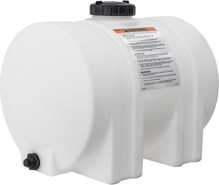 Horizontal Polyethylene Reservoir Water Tank with Legs, 550 Gallon, Made in the Usa, Poly Tank for Water and Non-Flammable Liquids