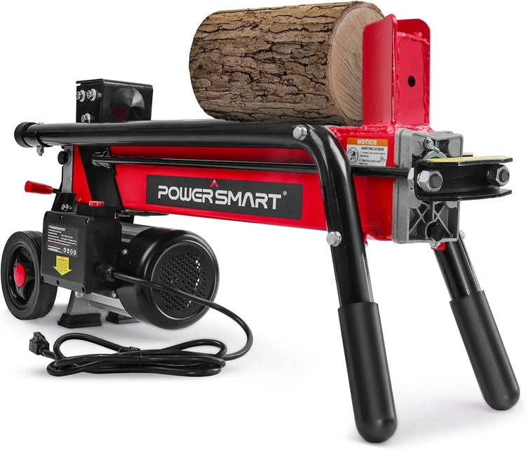 Powersmart Electric Log Splitter 7-Ton - Efficient Wood Splitter with 3500 Motor Speed, 15 Amp