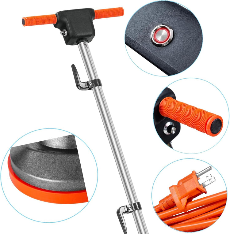 Commercial Floor Scrubber Machine with Brushes and Pads, Heavy Duty Floor Buffer Polisher and Cleaner- Deep Cleaning Tile and Grout