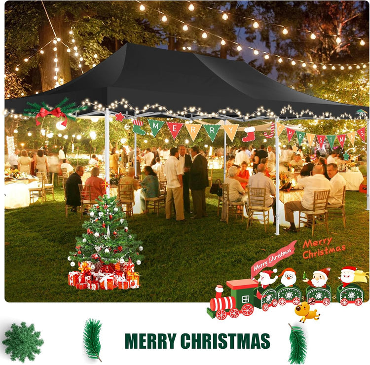 Cobizi 10x20 Heavy Duty Pop up Canopy Tent with 6 Sidewalls Easy up Commercial Outdoor Canopy Wedding Party Tents