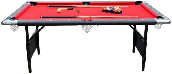 Hathaway Fairmont 6 Ft Portable Pool Table, Adults Folding Billiards Tables for Game Room with Easy Foldable Storage