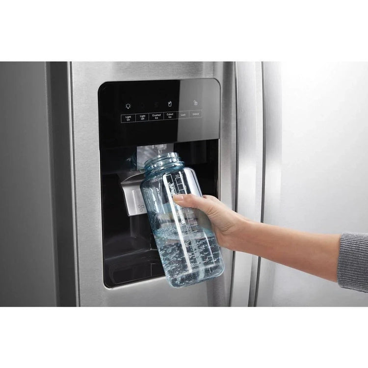 36-Inch Wide Side-by-Side Refrigerator - 24 Cu. Ft.. Stainless Steel