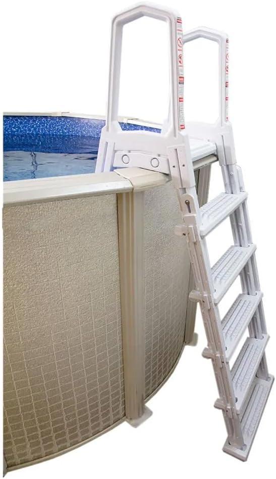 Select Anti-Slip in-Pool Steps, Gray, for Above Ground Swimming Pools, Can Mount to Decks 48" to 54" H, Safety Stairs Capacity up to 300 Lbs