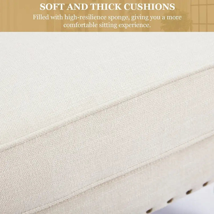 Set of 2 Arm Chair Upholstered Button Tufted Accent Chair with Lumbar Pillow Beige/Grey/Light Blue