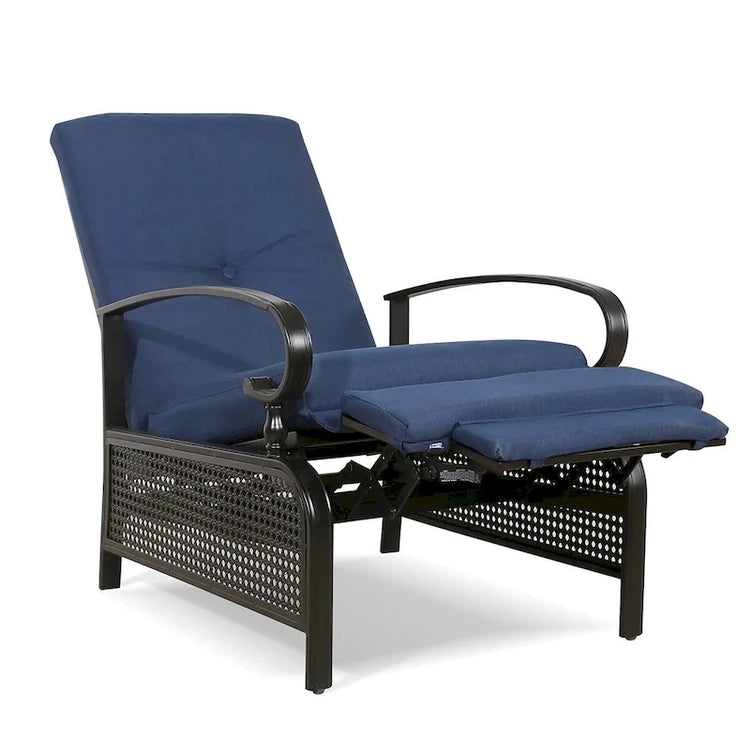 Adjustable Recliner Lounge Chair Patio Lounge Sofa with Cushion - 38 (D) X 26.5 (W) X 38.5 (H) Inch