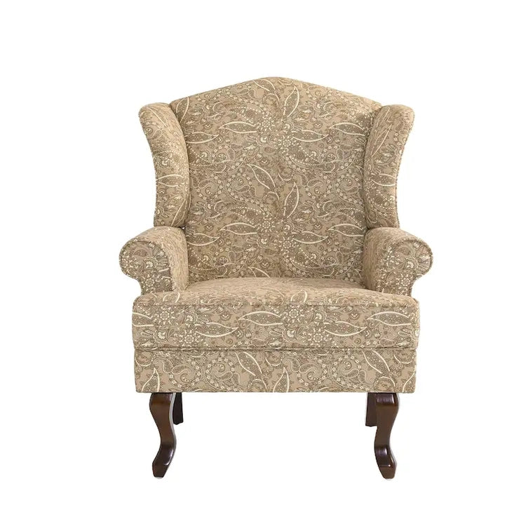2 Set Traditional Wingback Accent Chairs Upholstered Armchair