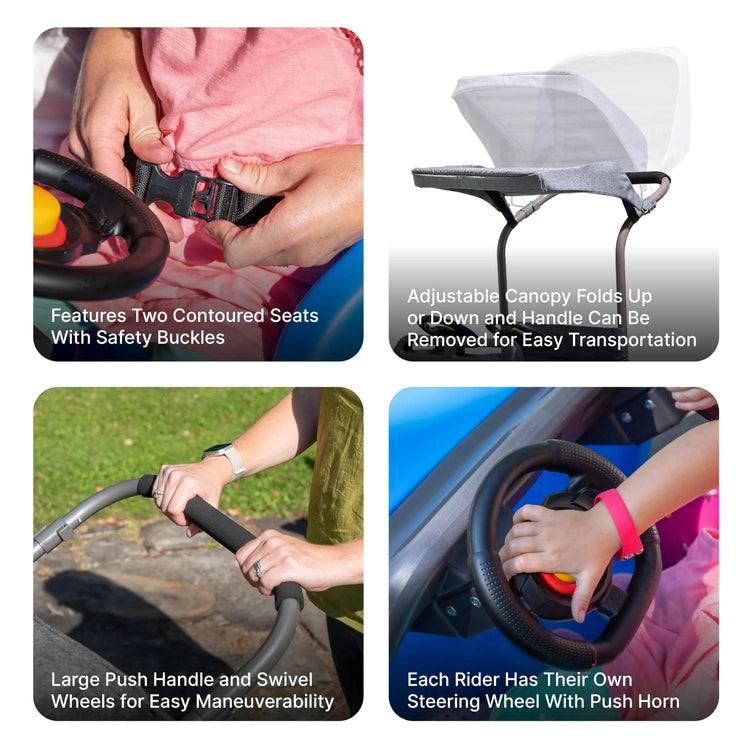 Step2 Side-by-Side Push Around Suv, Kids Push Car, 2 Seats
