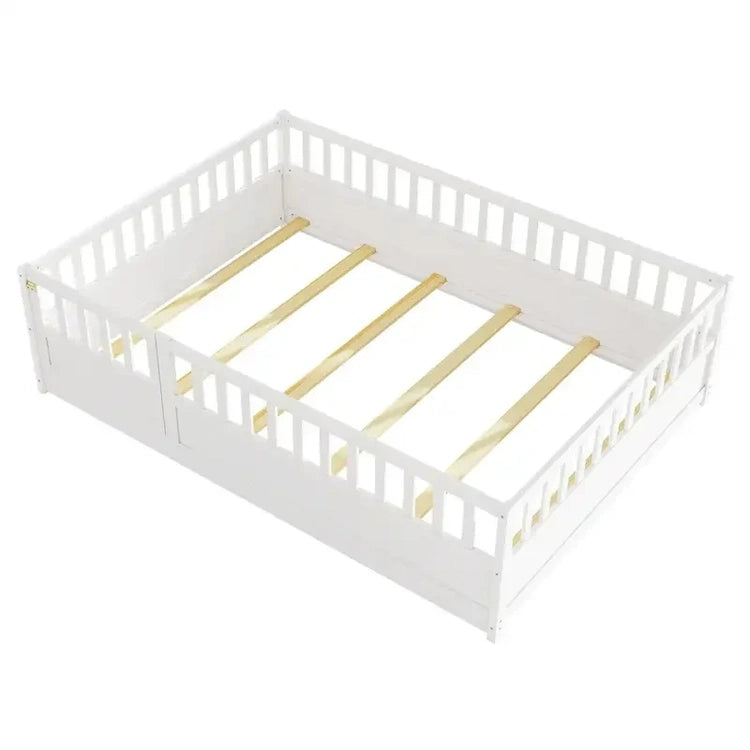 Montessori Wooden Children'S Floor Bed with Support Slat