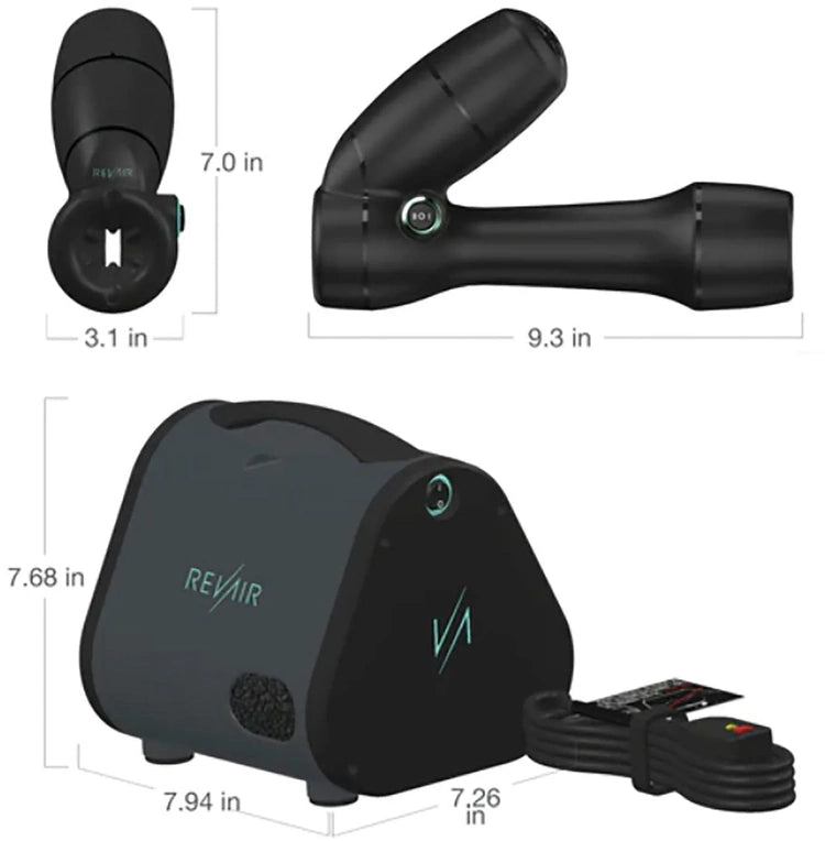 Reverse-Air Hair Dryer with Hair Clips - Black