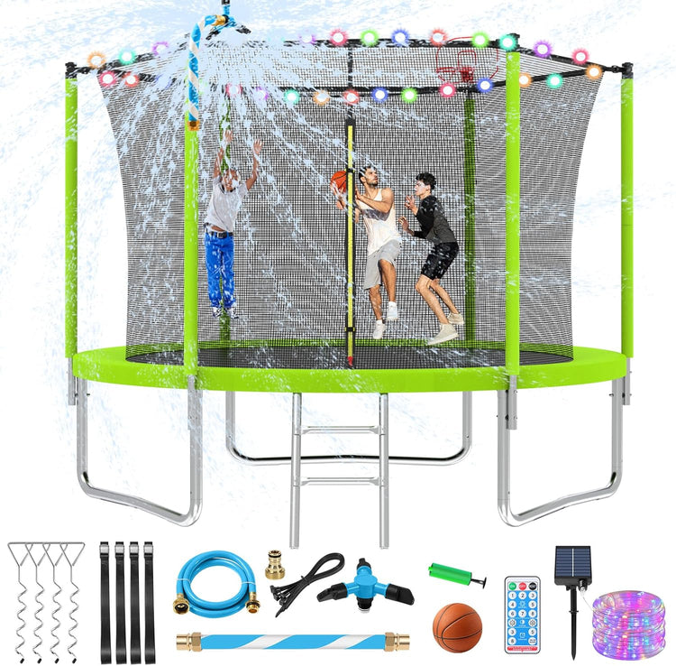 Upgraded 16Ft Trampoline with Basketball Hoop & Net