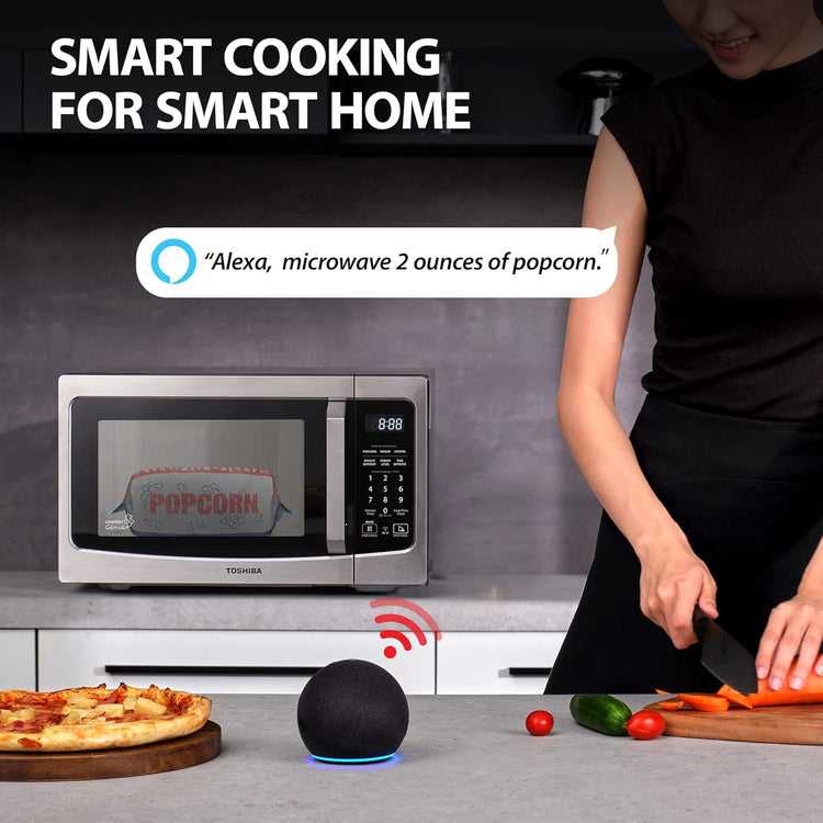 Toshiba 4-in-1 Ml-EC42P(SS) Countertop Microwave Oven, Smart Sensor, Convection, Air Fryer Combo, Mute Function, Position Memory 13.6" Turntable