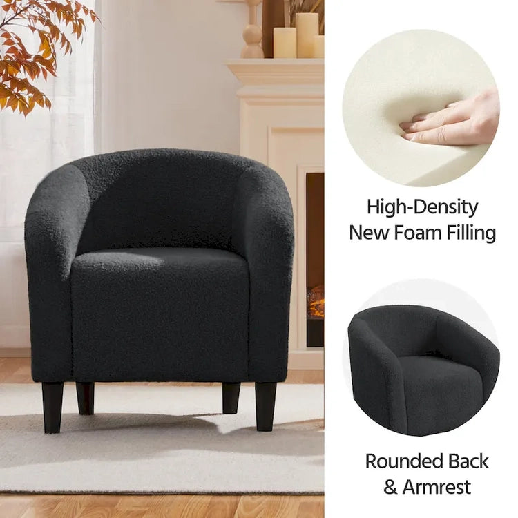 Yaheetech Club Chair Accent Barrel Chair Upholstered Arm Chair