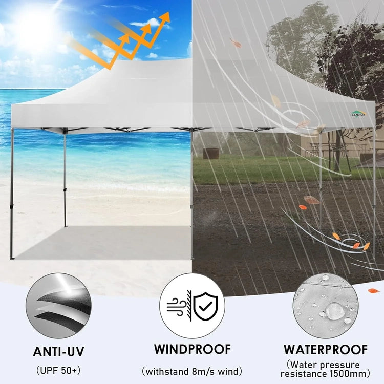 Cobizi 10x20 Heavy Duty Pop up Canopy Tent with 6 Sidewalls Easy up Commercial Outdoor Canopy Wedding Party Tents