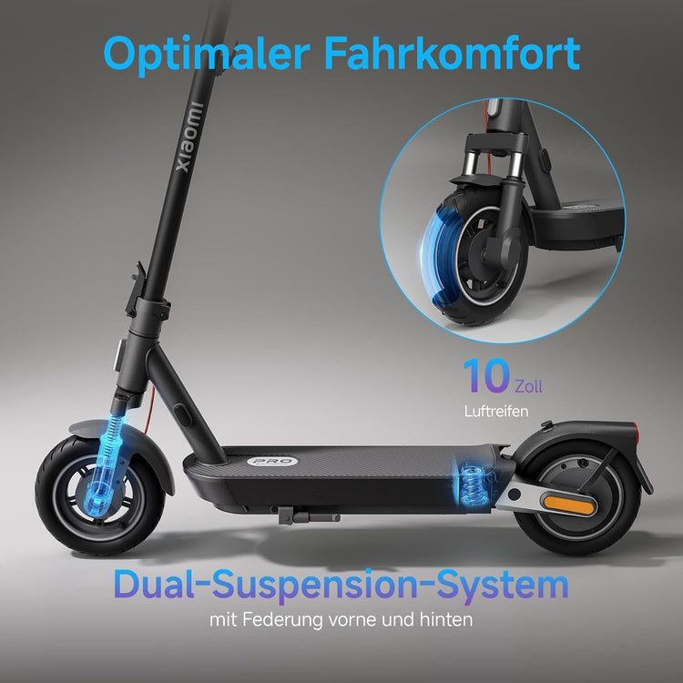 Xiaomi E-Scooter with German Road Legal (Max 20 Km/H, up to 70 Km Range & 25 Percent Incline, Pneumatic Tyres, Dual Brakes, Display, Aluminium Body