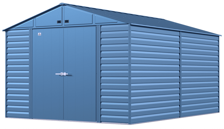 Select Steel Storage Shed, 10x14, Blue Grey