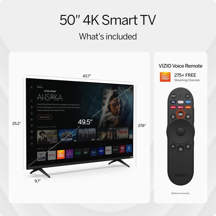 Vizio 50'' 4K Resolution HDR Smart TV, Dolby Vision HDR/HDR10+, Wi-Fi 6