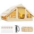 6 Person Inflatable Camping Tent with Pump, 10ft x7ft Glamping Family Tent Easy Setup 4 Season Waterproof Windproof Outdoor Blow up Tent Oxford