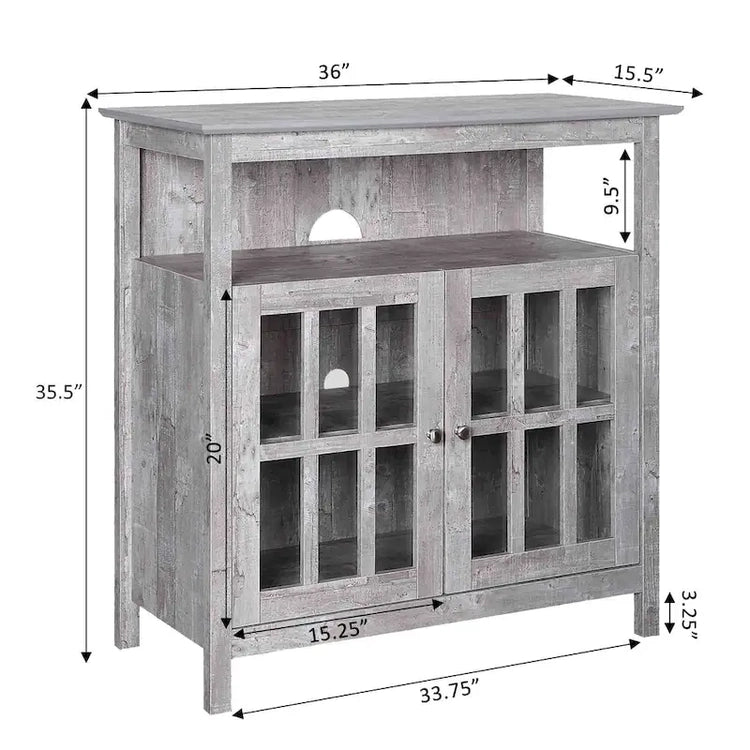 Convenience Concepts Big Sur Highboy 40 Inch TV Stand with Storage Cabinets