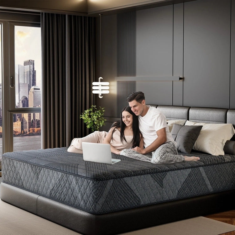 Swedrea Plush Hybrid Memory Foam 8/12 In.Cooling Breathable Mattress with Certipur-Us, Sgs and Oeko-Tex