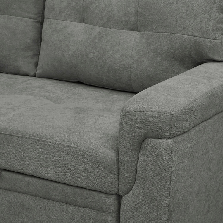 Reversible Sectional Sofa with Pull-Out Sleeper Bed, Hidden Storage Chaise, Durable Legs