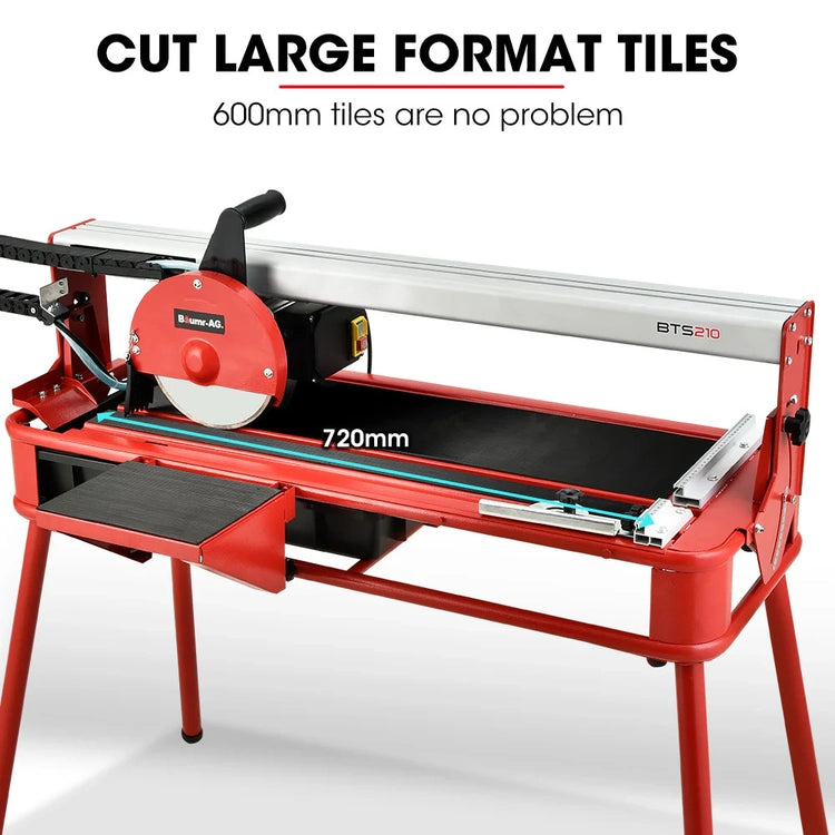 Baumr-Ag 800W Electric Tile Saw Cutter with 200mm (8") Blade, 720mm Cutting Length, Side Extension Table