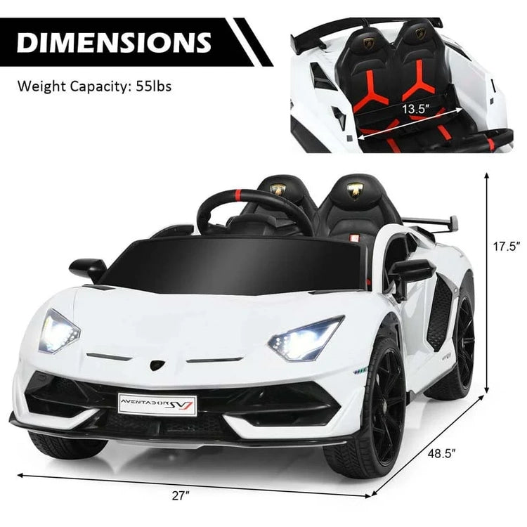 Licensed Lamborghini Svj Kids Ride-on Car, 12V Battery Powered Sports Car Toy with Trunk & Remote