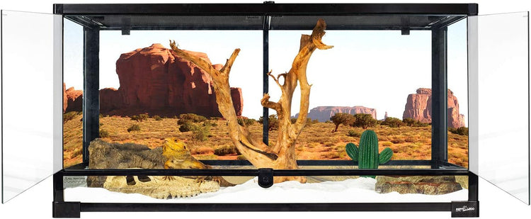 50 Gallon Reptile Glass Terrarium Tank Double Hinge Door with Screen Ventilation Large Reptile Terrarium 36" X 18" X 18"(Knock-Down)