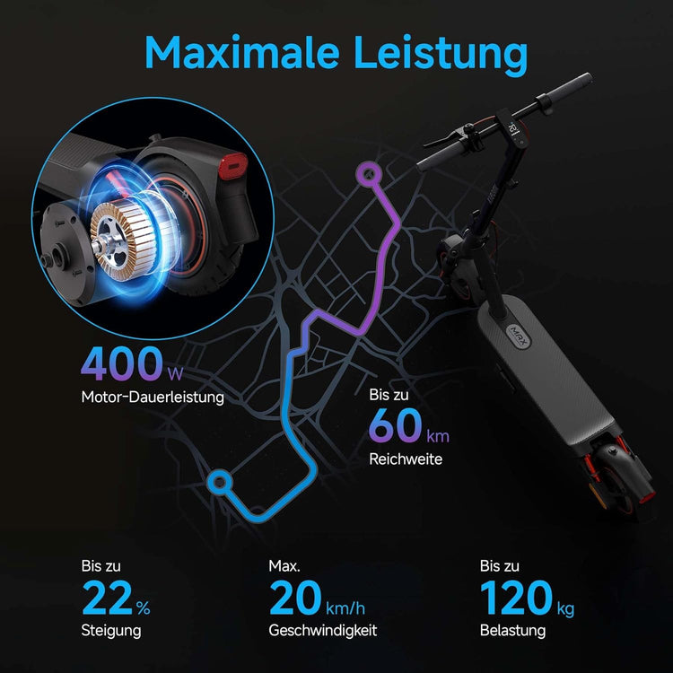 Xiaomi E-Scooter with German Road Legal (Max 20 Km/H, up to 70 Km Range & 25 Percent Incline, Pneumatic Tyres, Dual Brakes, Display, Aluminium Body