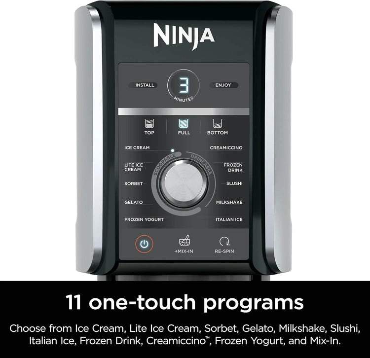 Ninja NC301 Creami Ice Cream Maker, for Gelato, Mix-Ins, Milkshakes, Sorbet, Smoothie Bowls & More, 7 One-Touch Programs