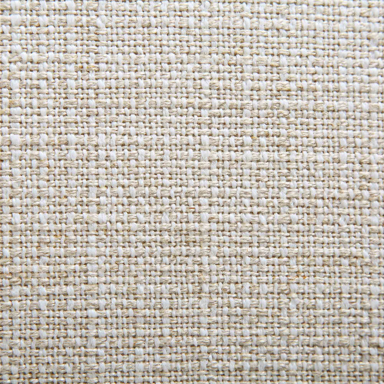 3-Seater Curved Sofa with Ball Cushions, Beige Linen Blend