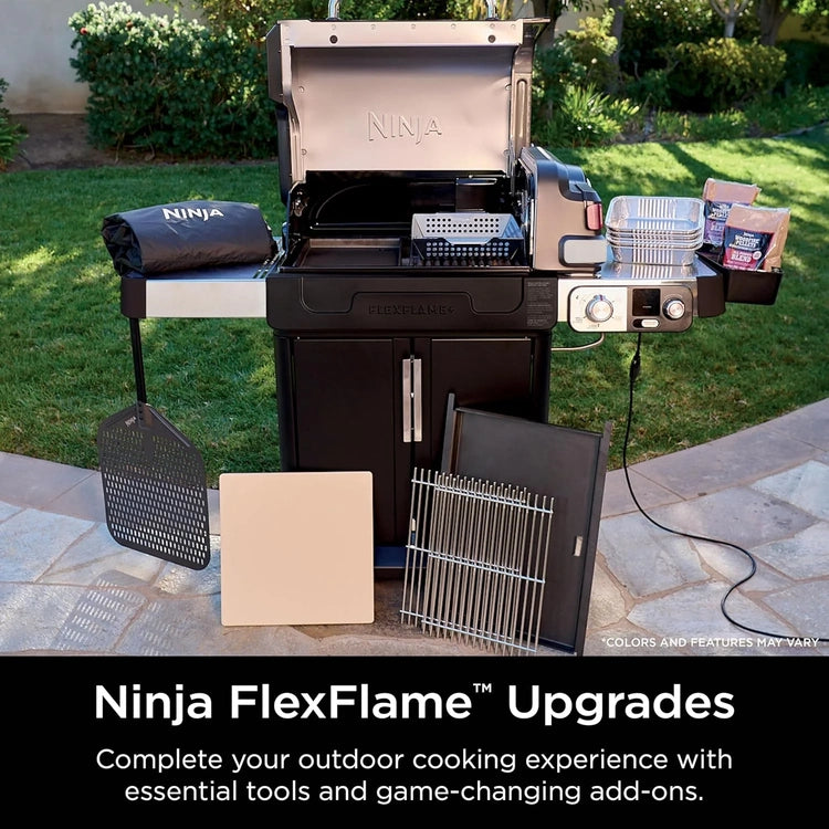 Ninja Flexflame, Grill and Smoker, Electric and Propane Grill, Roaster, BBQ Grill, 5-in-1 Cooking System, 3 Burner, Digital Control, Outdoor Cooking