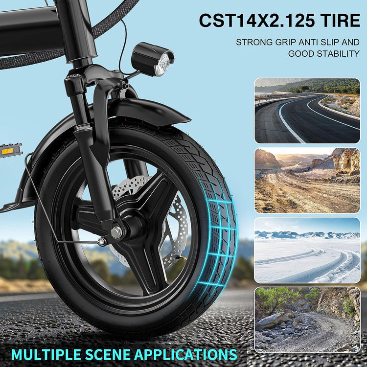 Electric Bike for Adults Teens Folding E-Bike Commuter City Foldable E-Bike Motor 48V 24MPH