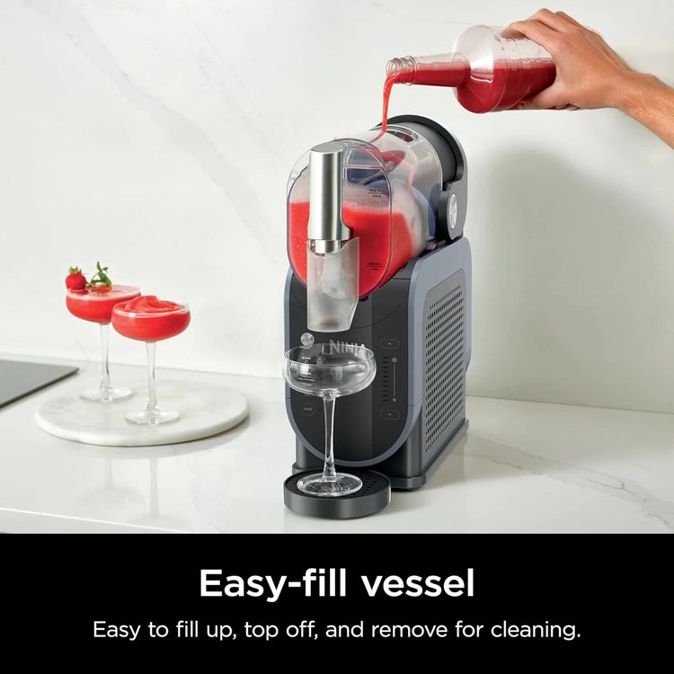 Slushi with Rapidchill Technology, 88 Oz. Frozen Drink & Slushie Machine, 5 Preset Programs, Margaritas, Frappés, and More, Accents, Black