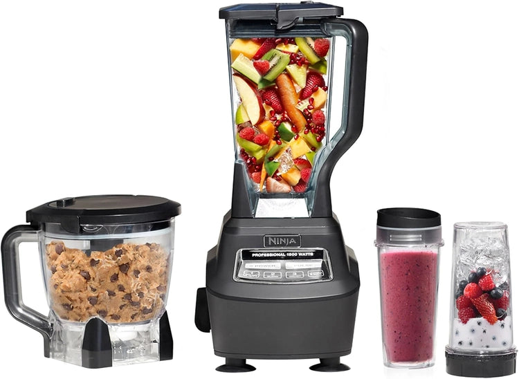 Ninja Blender, Mega Kitchen System, 1500W, 4 Functions for Smoothies, Processing, Dough, Drinks & More, with 72 Blender Pitcher, 64 Processor Bowl