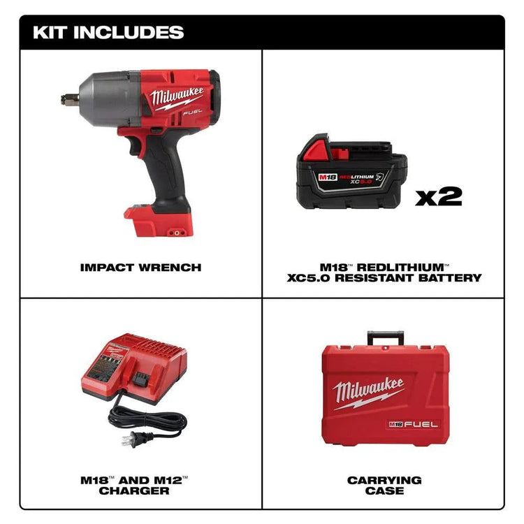 Milwaukee M18 Fuel High Torque 1/2 Impact Wrench with Friction Ring Kit 2767-22R