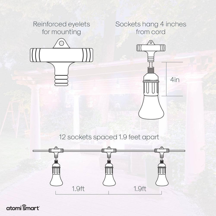 Atomi Smart Wi-Fi Smart Color String Lights 24 Feet AT1326