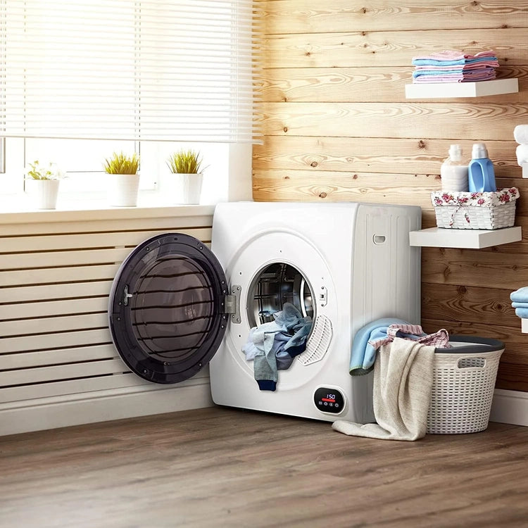 Compact Laundry Dryer, 3.5 Cu. Ft. Front Load Stainless Steel Clothes Dryers with Exhaust Pipe, 1500W