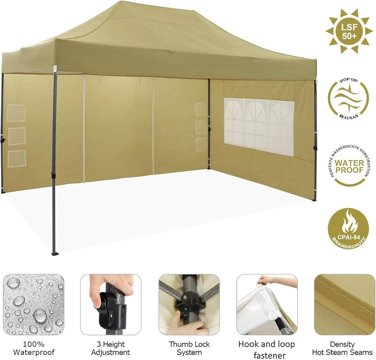 Cobizi 10x20 Heavy Duty Pop up Canopy Tent with 6 Sidewalls Easy up Commercial Outdoor Canopy Wedding Party Tents