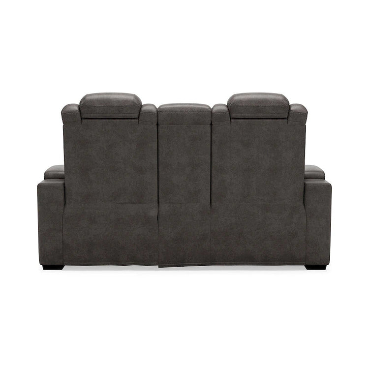 Signature Design by Ashley Hyllmont Gray Power Reclining Loveseat with Console - 71.75 W X 39 D X 44 H